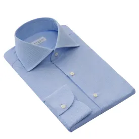 Checked Cotton Shirt in Light Blue
