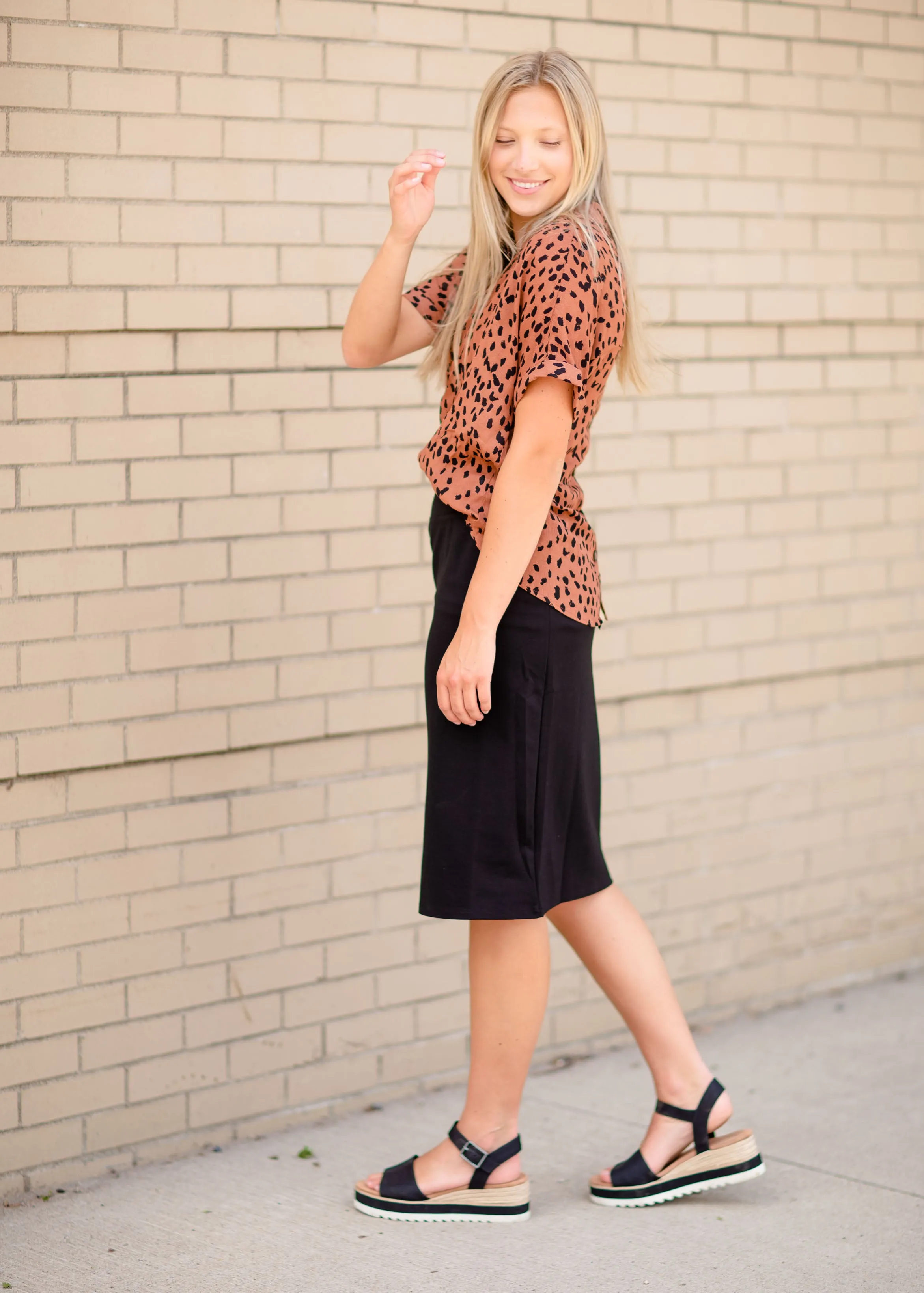 Cheetah Print Front Pocket Top