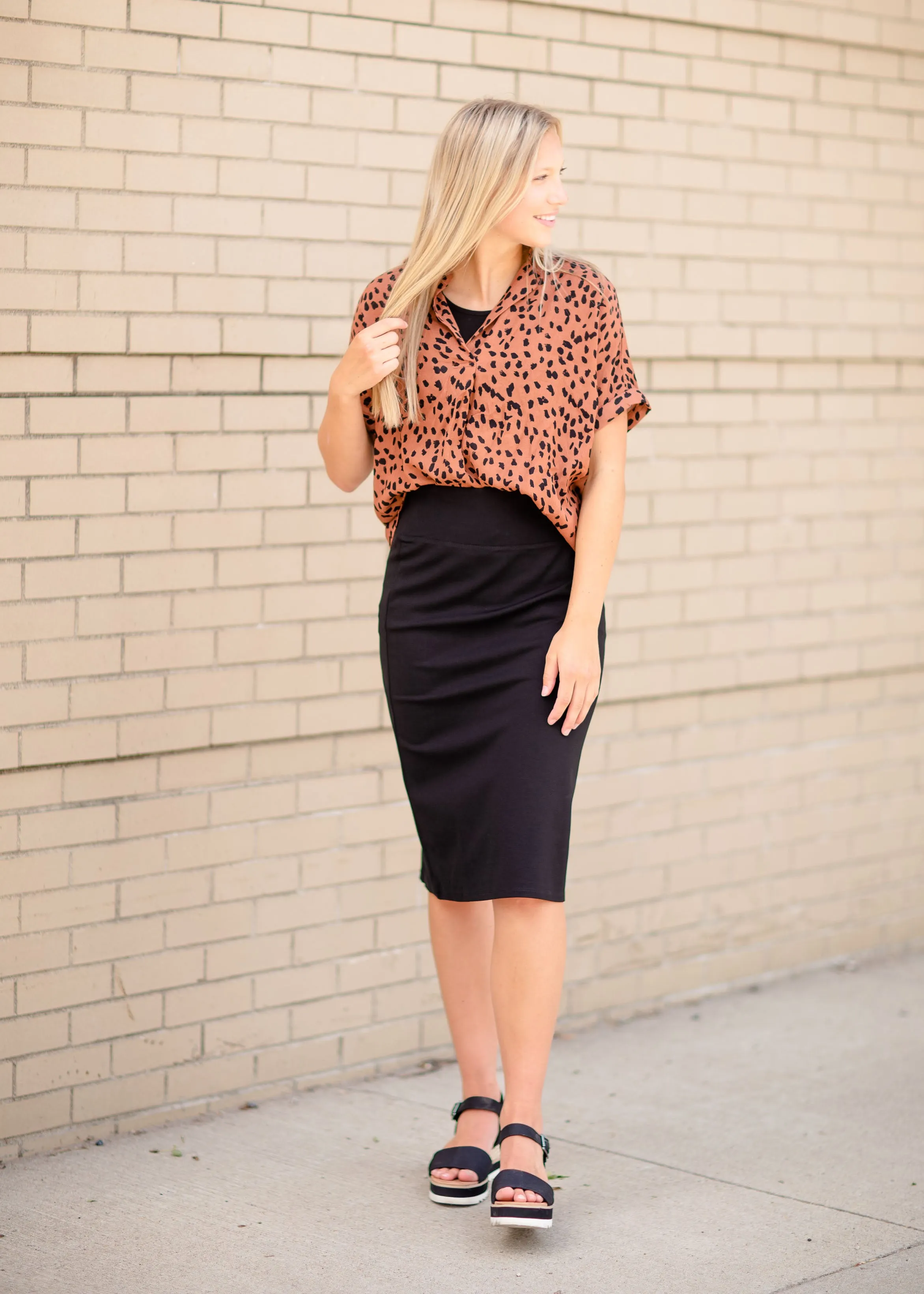 Cheetah Print Front Pocket Top