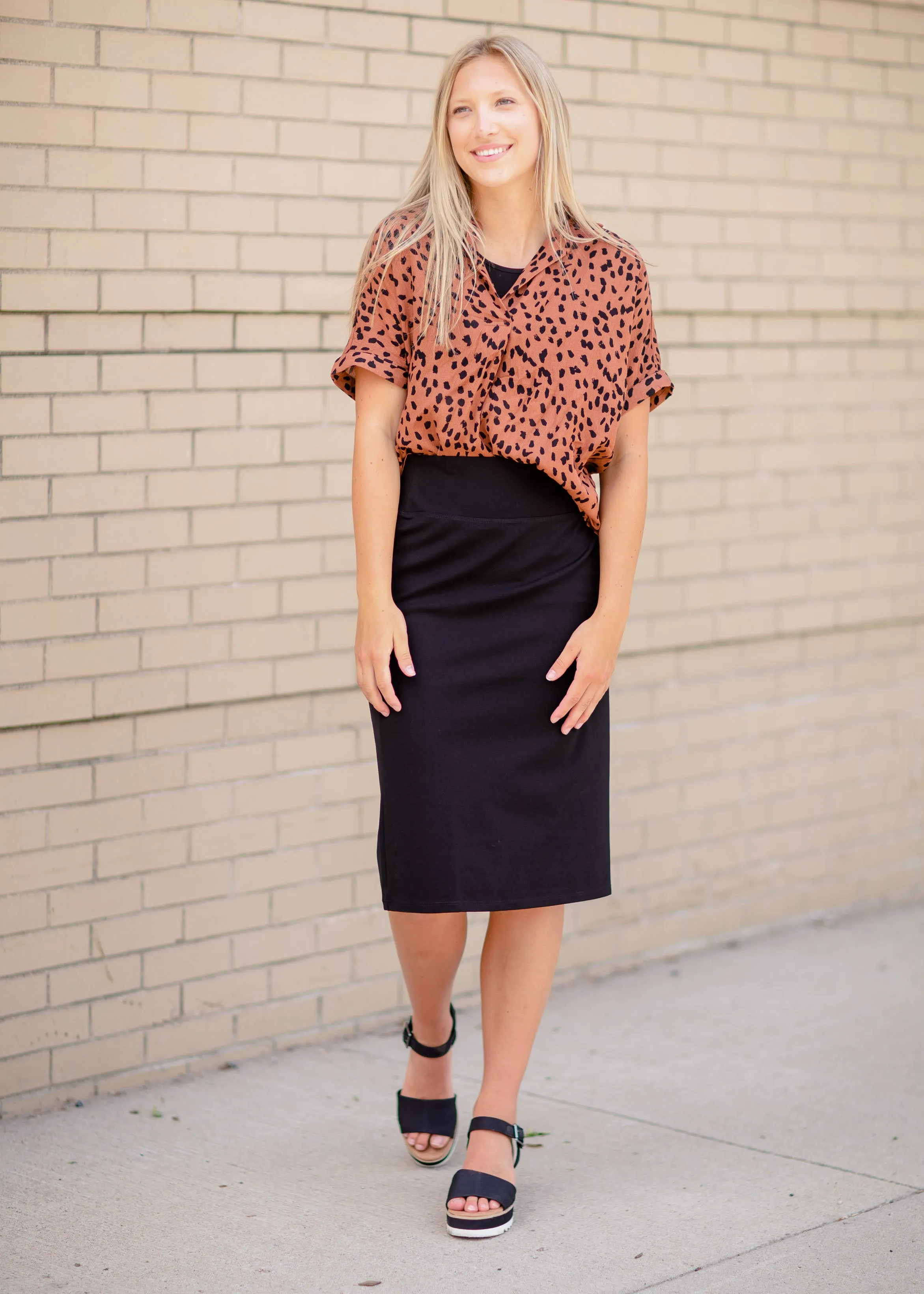 Cheetah Print Front Pocket Top