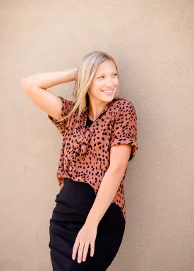 Cheetah Print Front Pocket Top