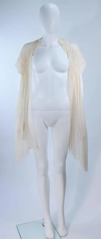 COUTURE Circa 1950s Cream Silk Gown & Wrap Size 2