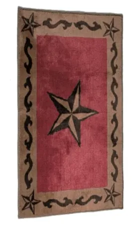 Cowgirl Kim Western Star Red 2 Piece Rug Set*