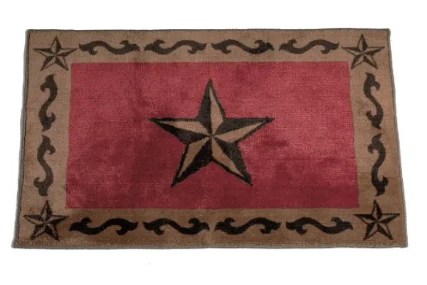 Cowgirl Kim Western Star Red 2 Piece Rug Set*