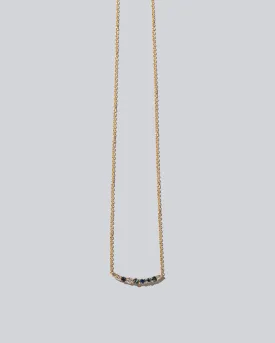 Crescent Necklace - Sapphire & White Diamond