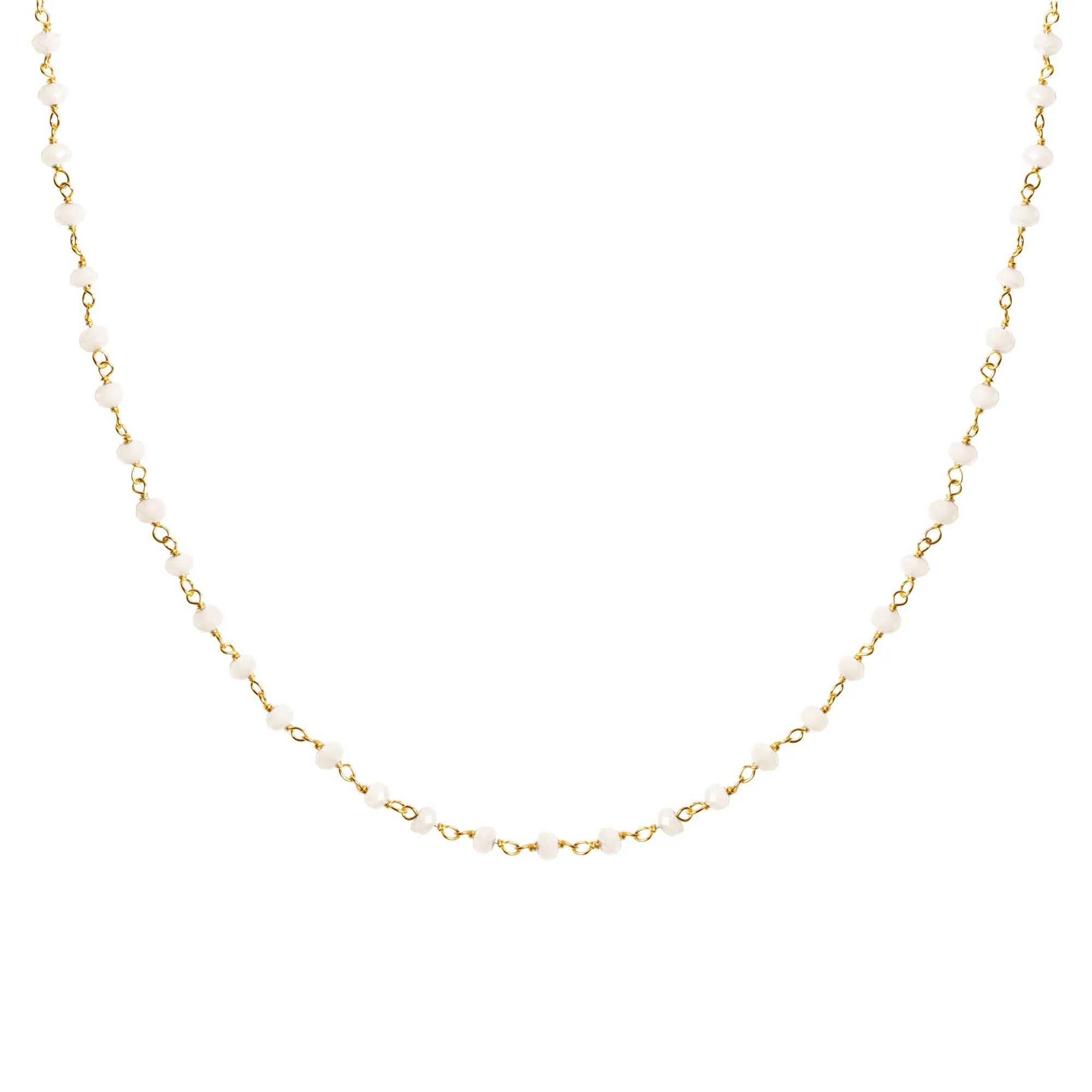 Crystal Saline Gold Necklace