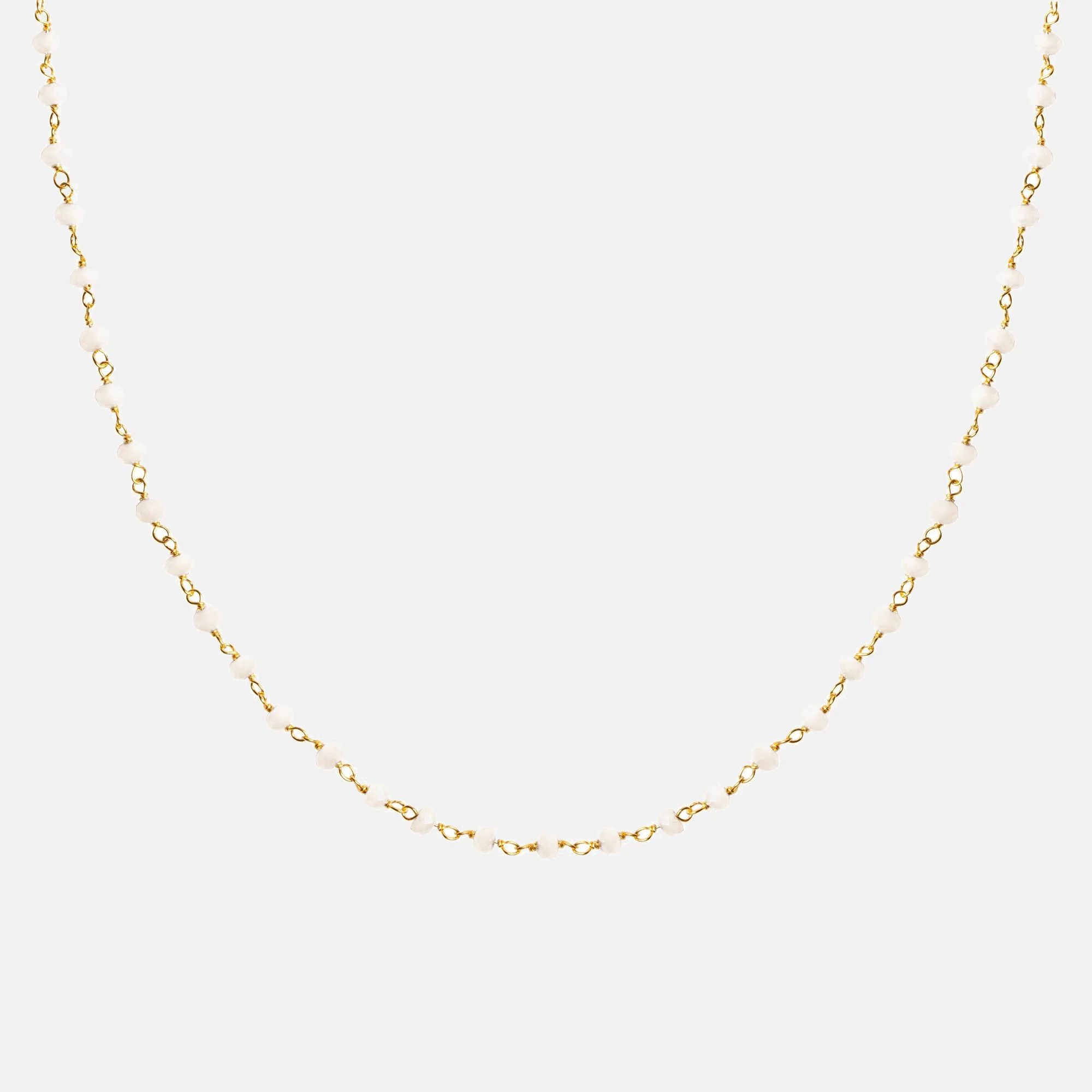Crystal Saline Gold Necklace
