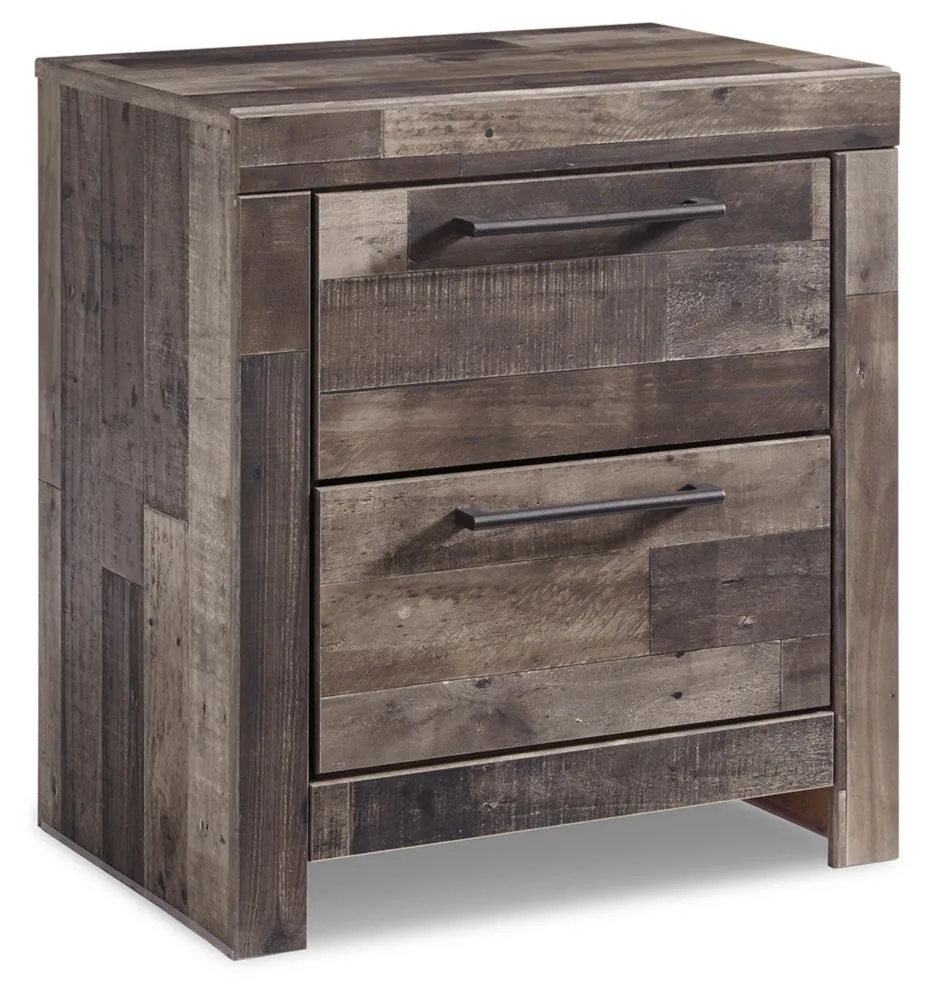 Derekson King Panel Headboard Bed with Mirrored Dresser, Chest and 2 Nightstands