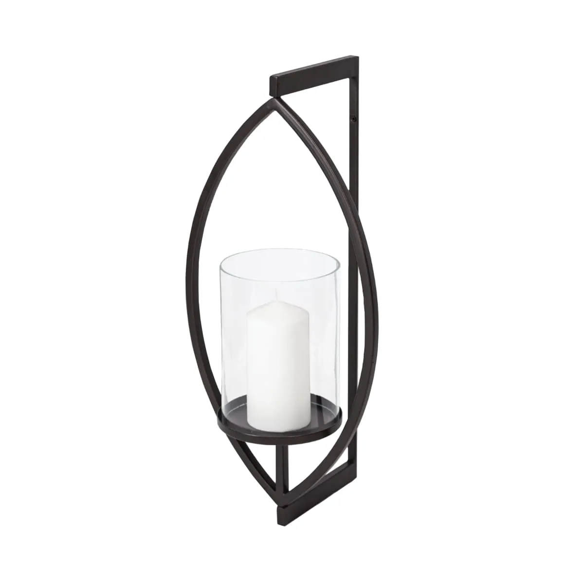Drax Wall Candle Holder Black Metal | Glass