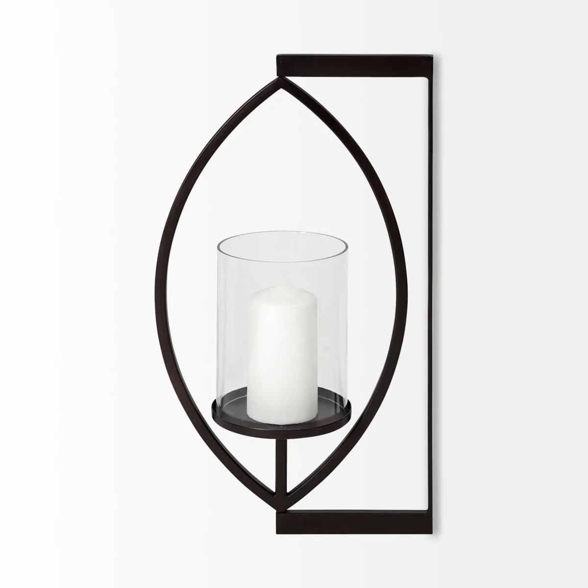 Drax Wall Candle Holder Black Metal | Glass