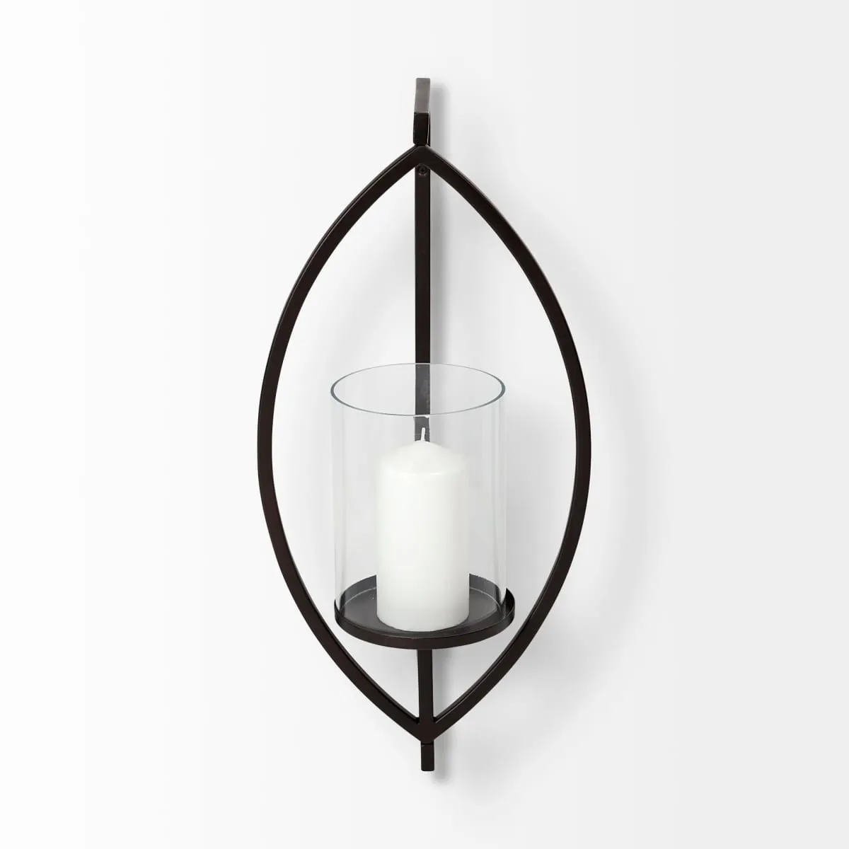 Drax Wall Candle Holder Black Metal | Glass