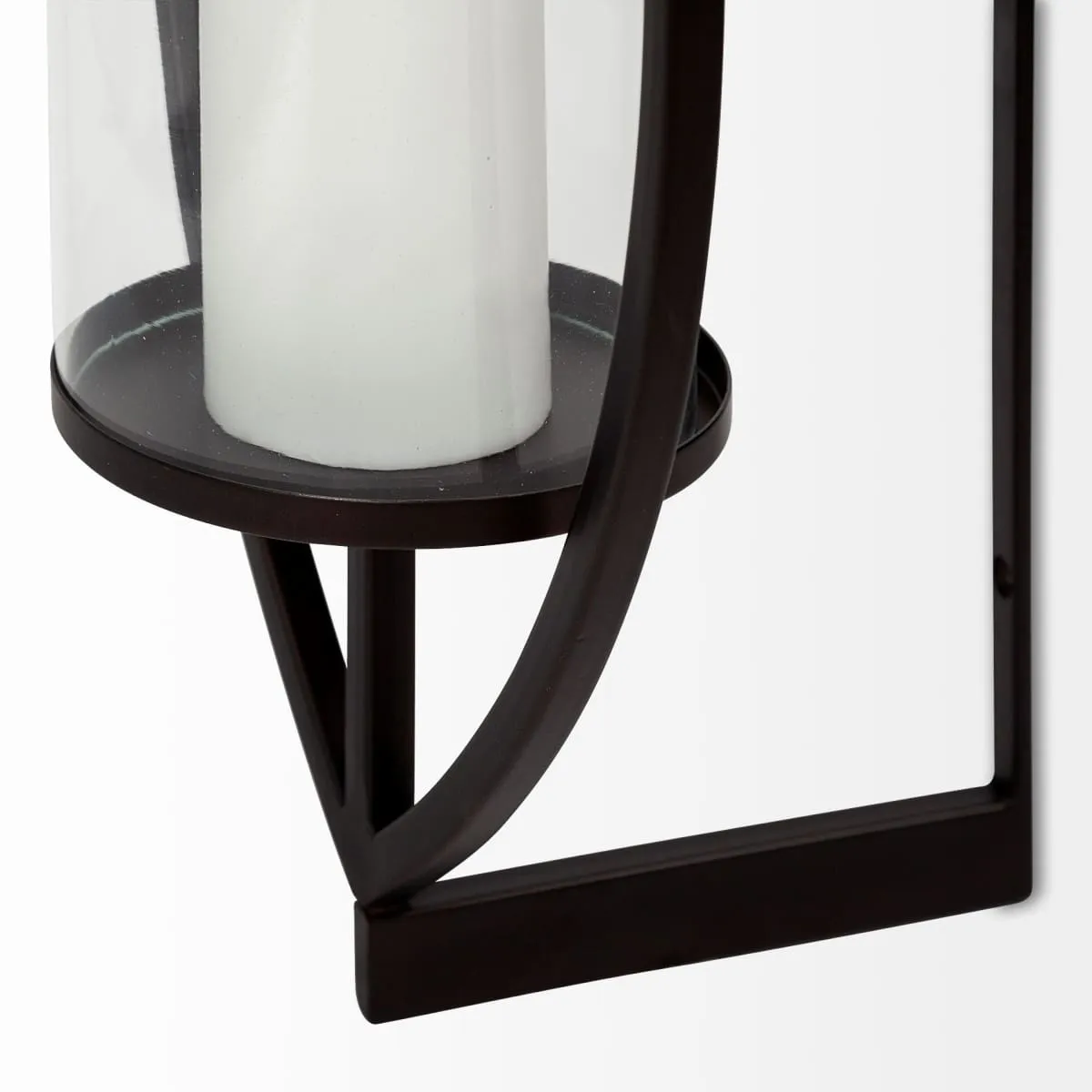 Drax Wall Candle Holder Black Metal | Glass