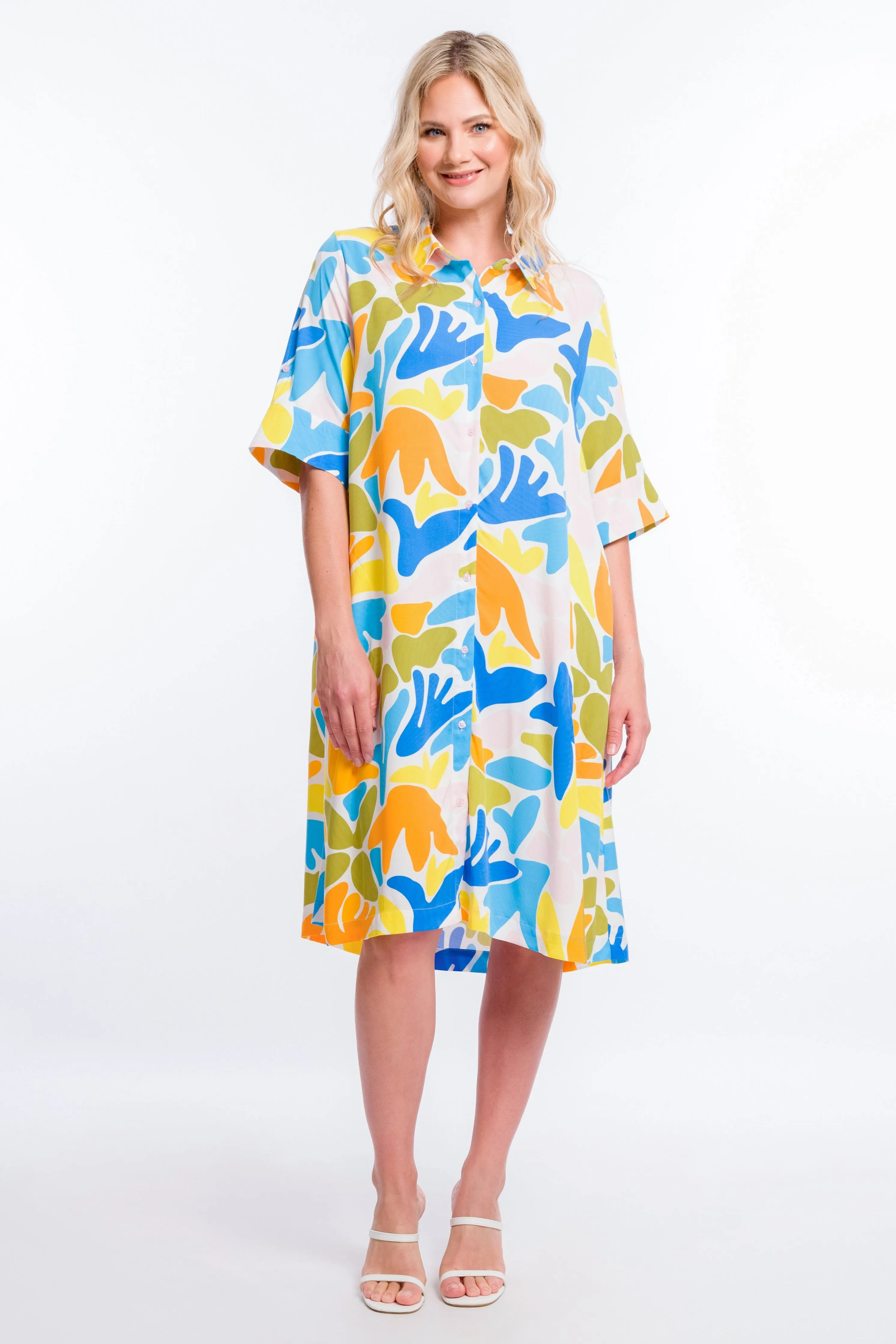FINAL SALE Shirt Dress in Crested Sunburst