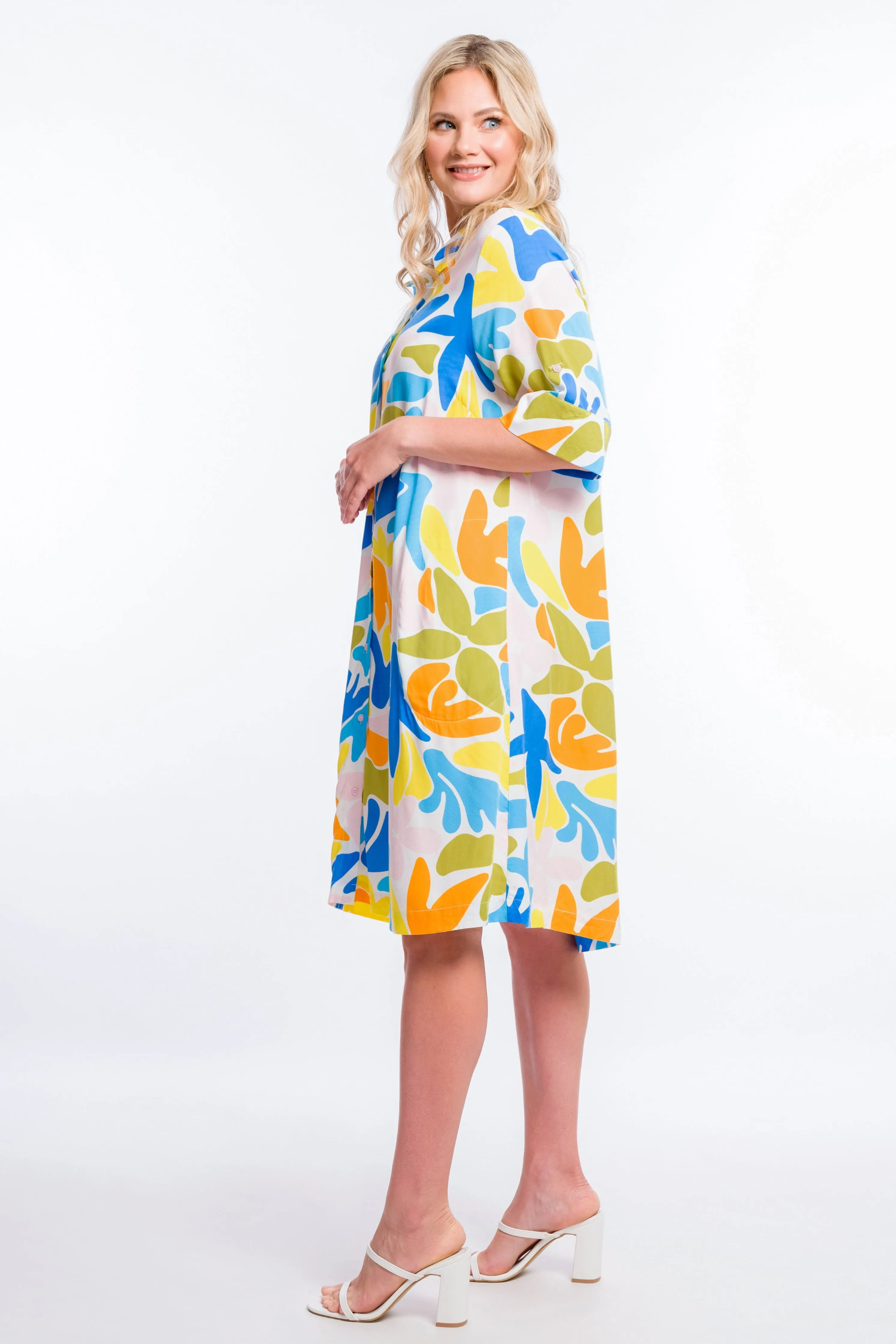 FINAL SALE Shirt Dress in Crested Sunburst