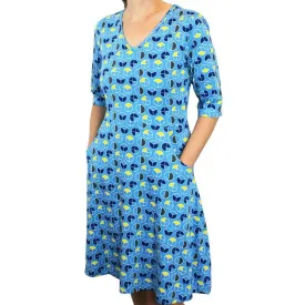 Fractions Print Fit & Flare Dress