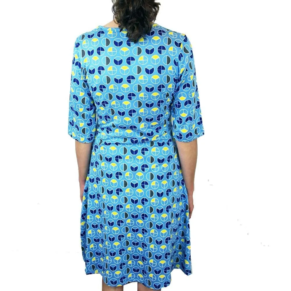 Fractions Print Fit & Flare Dress