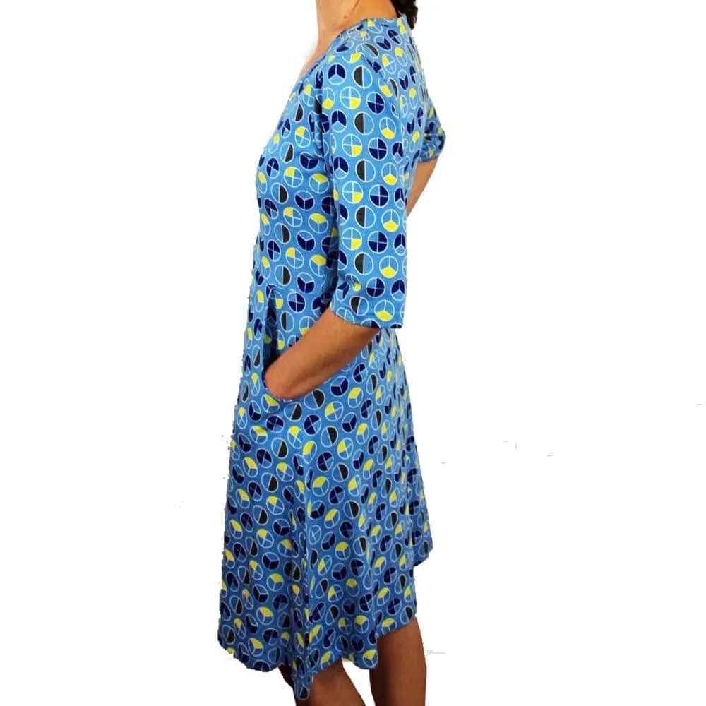 Fractions Print Fit & Flare Dress