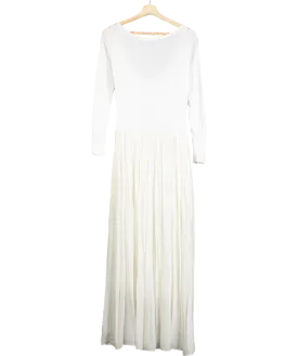 FRANKIE SHOP White Odette Gathered Skirt Maxi Dress UK S