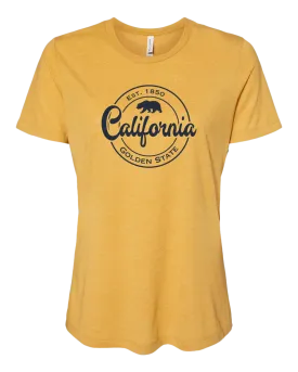 Golden State Circle Womens Tee - Mustard Triblend