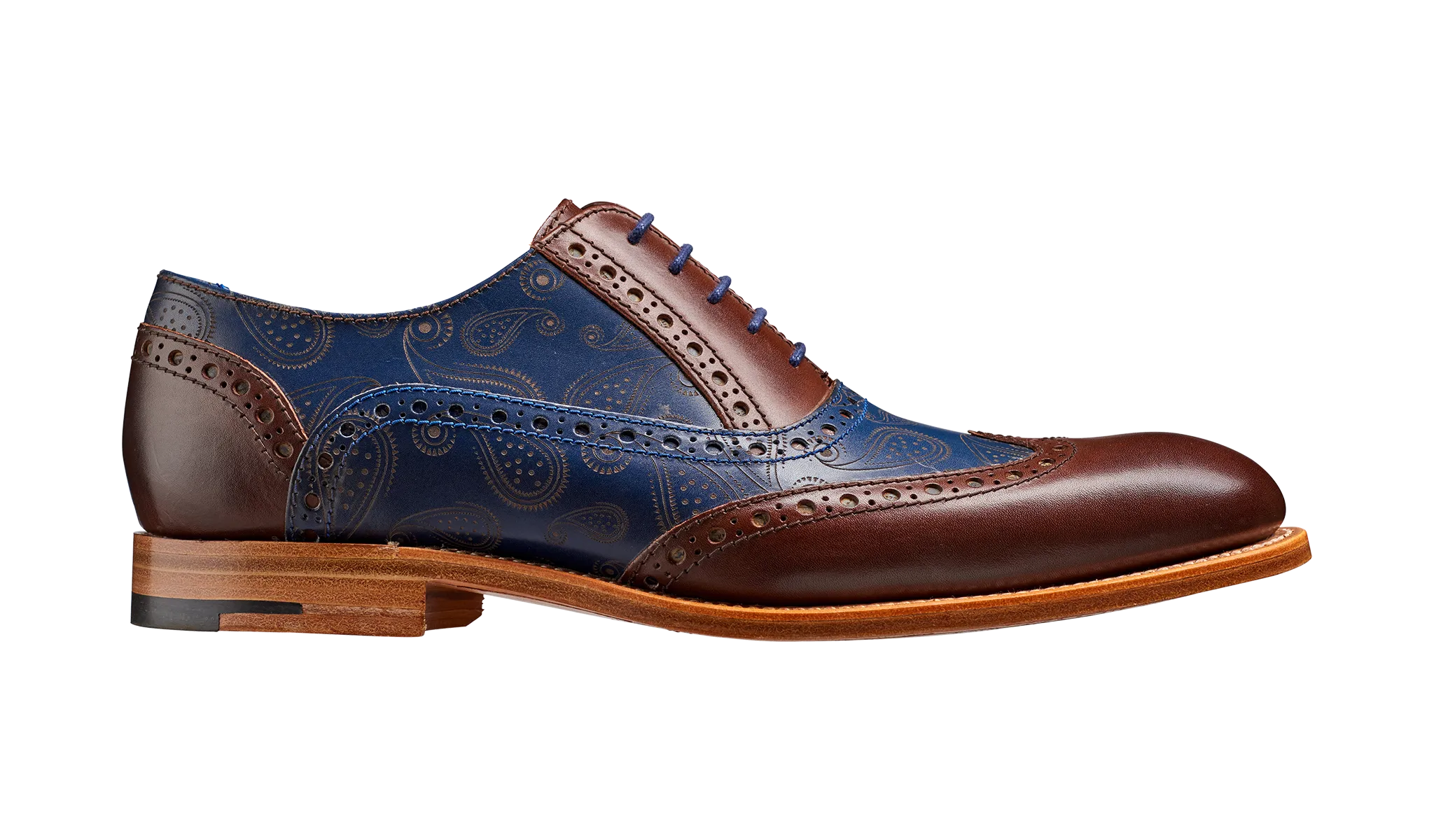 Grant - Walnut / Navy Calf / Paisley Laser