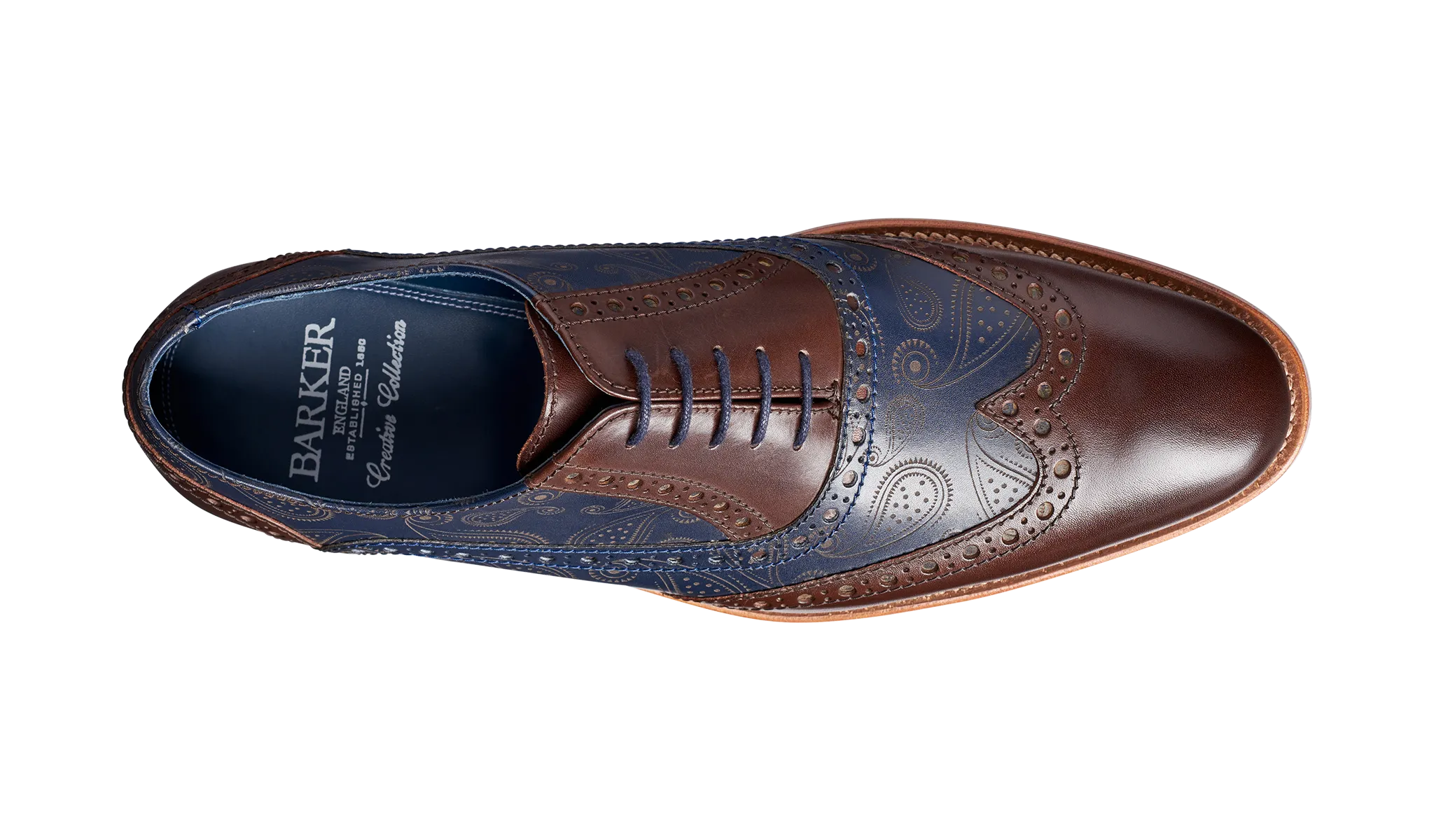 Grant - Walnut / Navy Calf / Paisley Laser