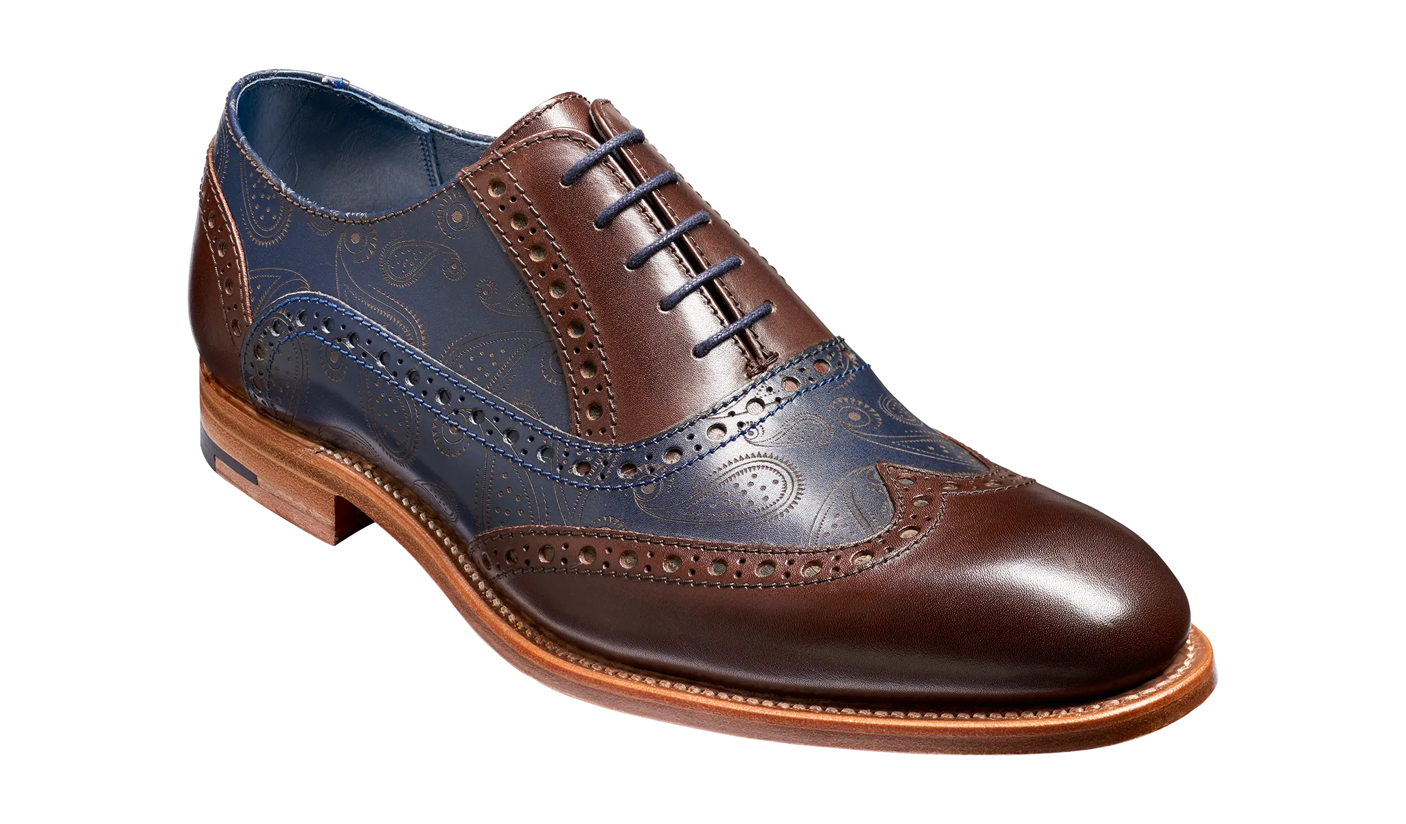 Grant - Walnut / Navy Calf / Paisley Laser