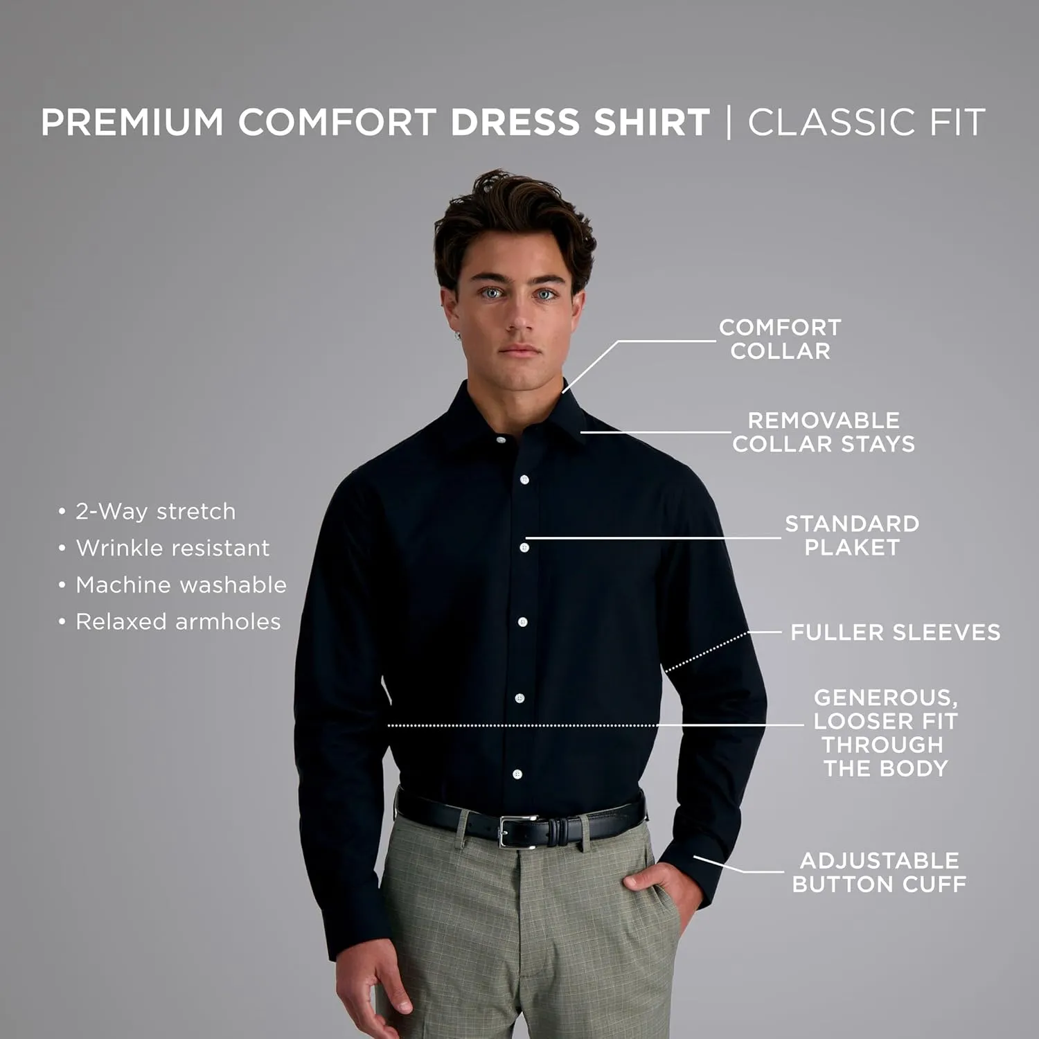 Haggar Men's Premium Comfort Classic Fit Dress Shirt