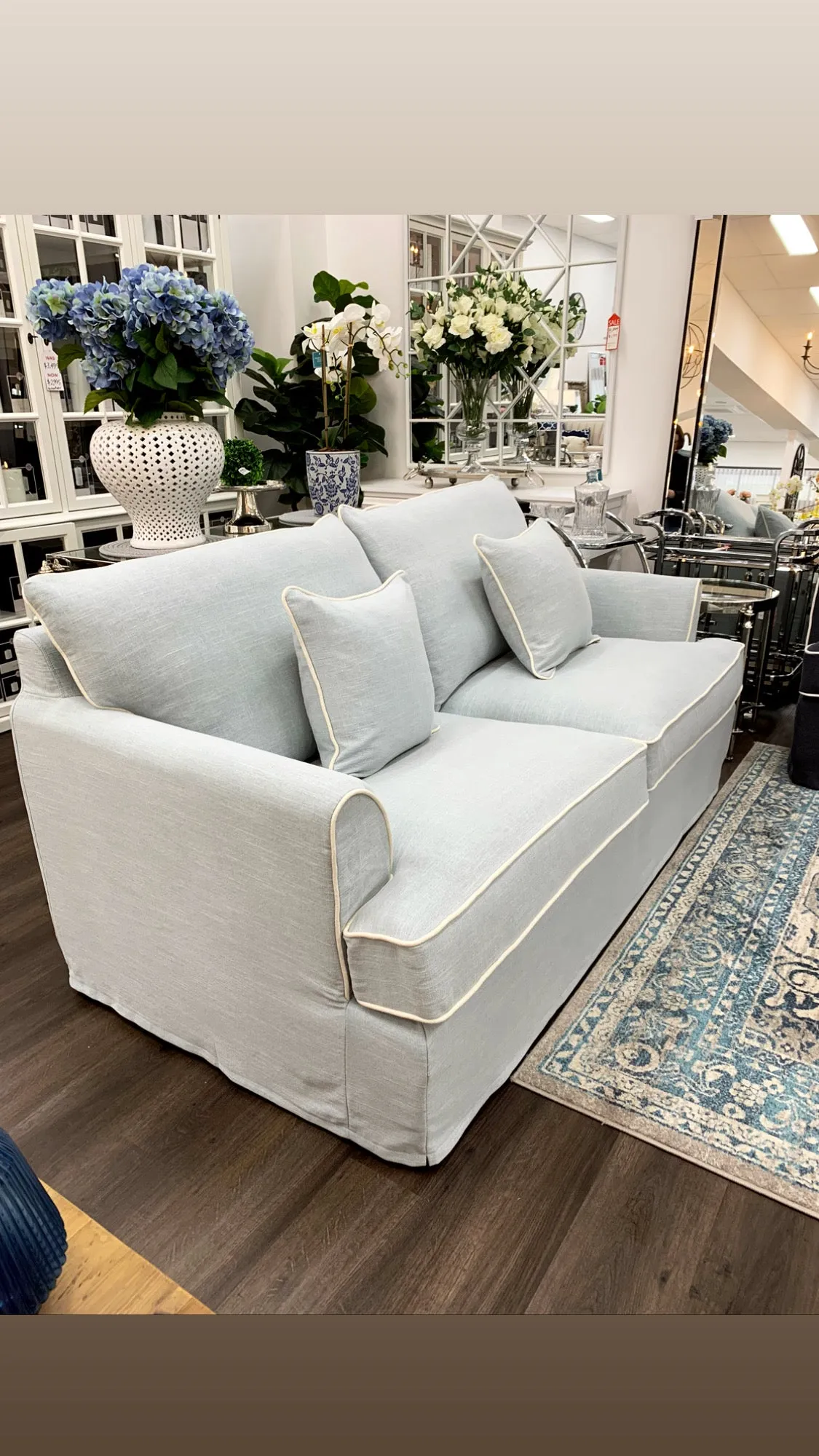 Hampton 2.5 Seater Sofa Duck Egg