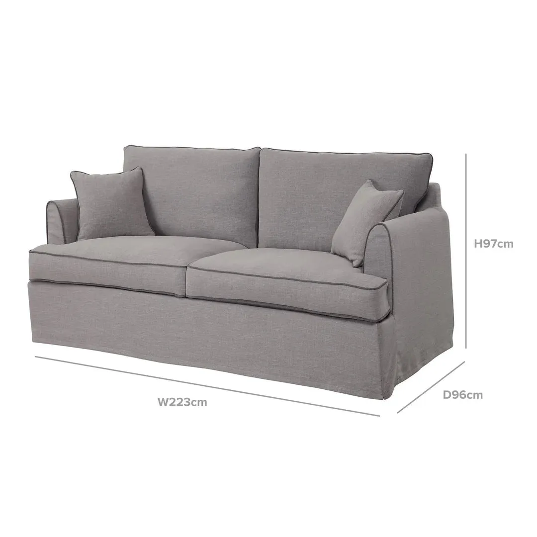 Hampton 3 Seater Sofa Pebble Grey