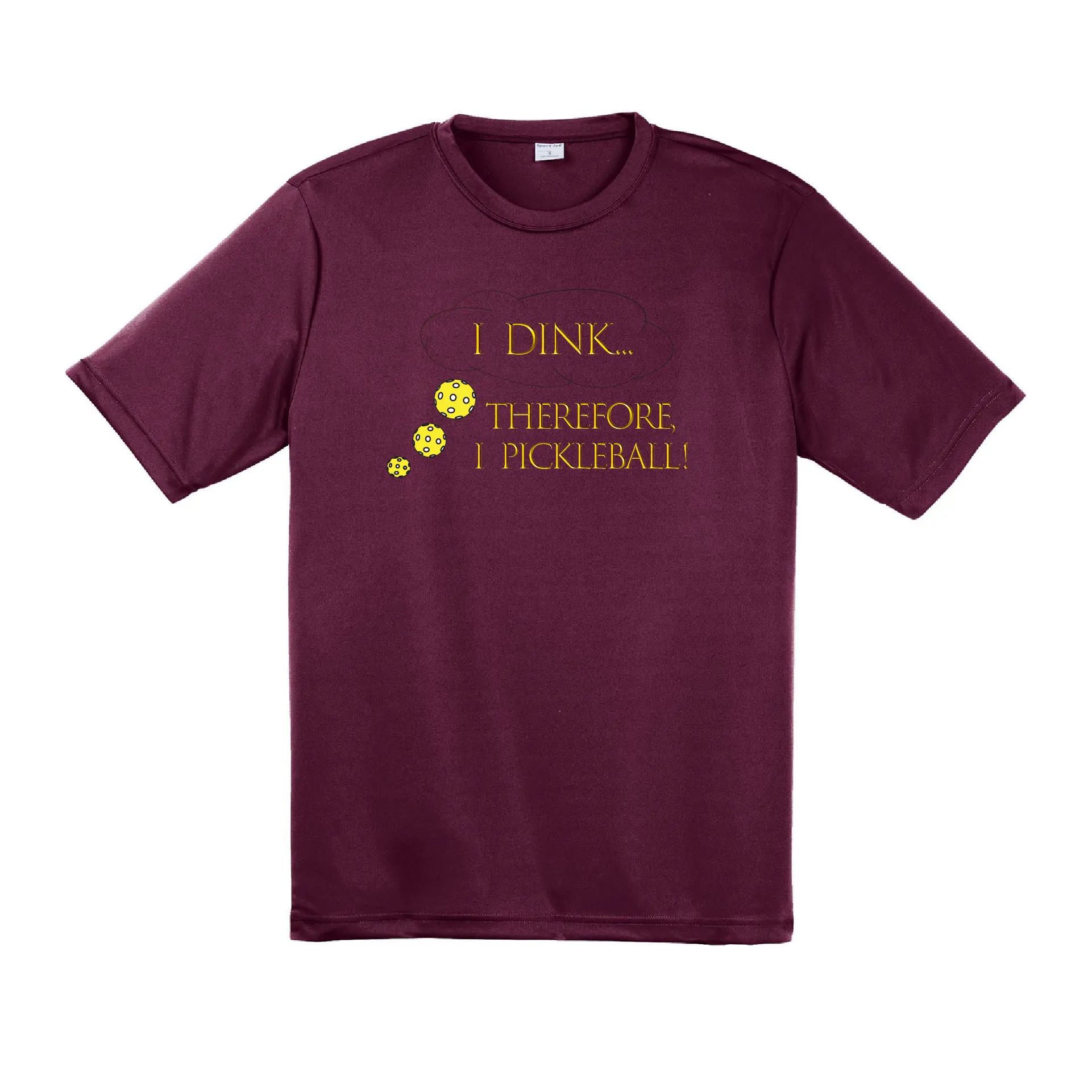 I Dink Therefore I Pickleball | Clearance Men’s Short Sleeve Pickleball Shirt | 100% Polyester