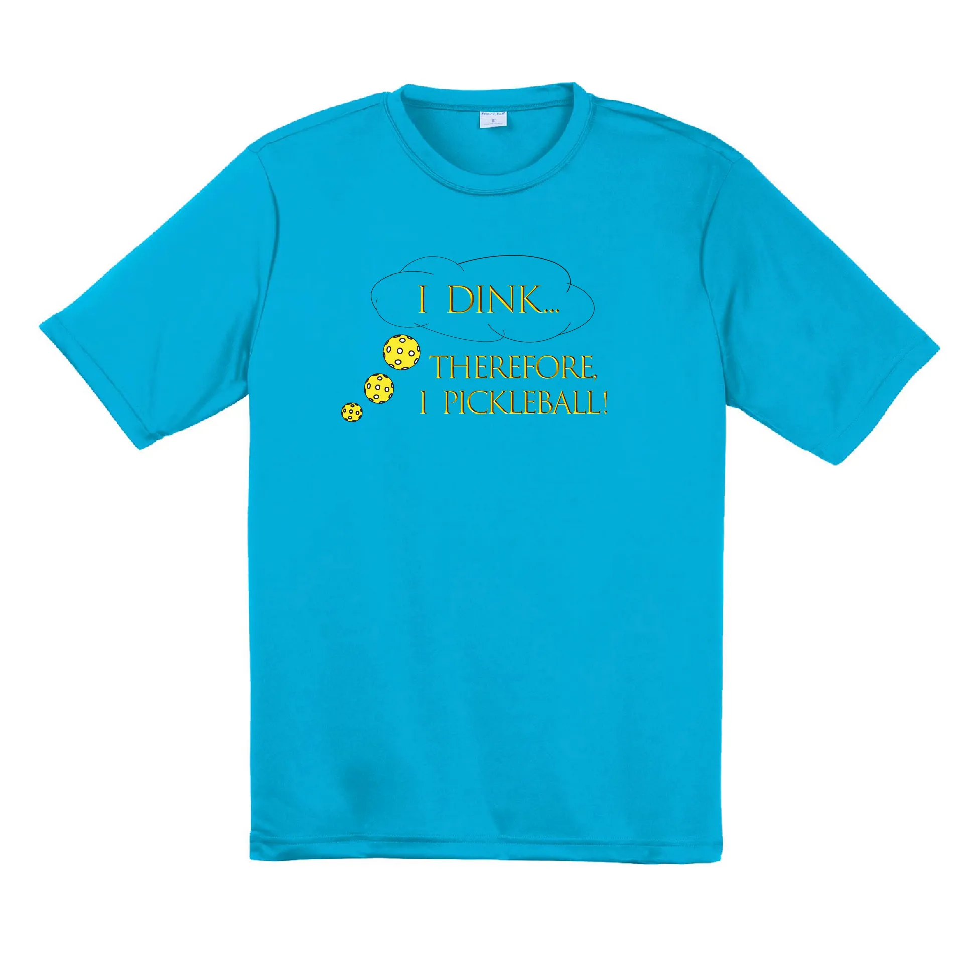 I Dink Therefore I Pickleball | Clearance Men’s Short Sleeve Pickleball Shirt | 100% Polyester