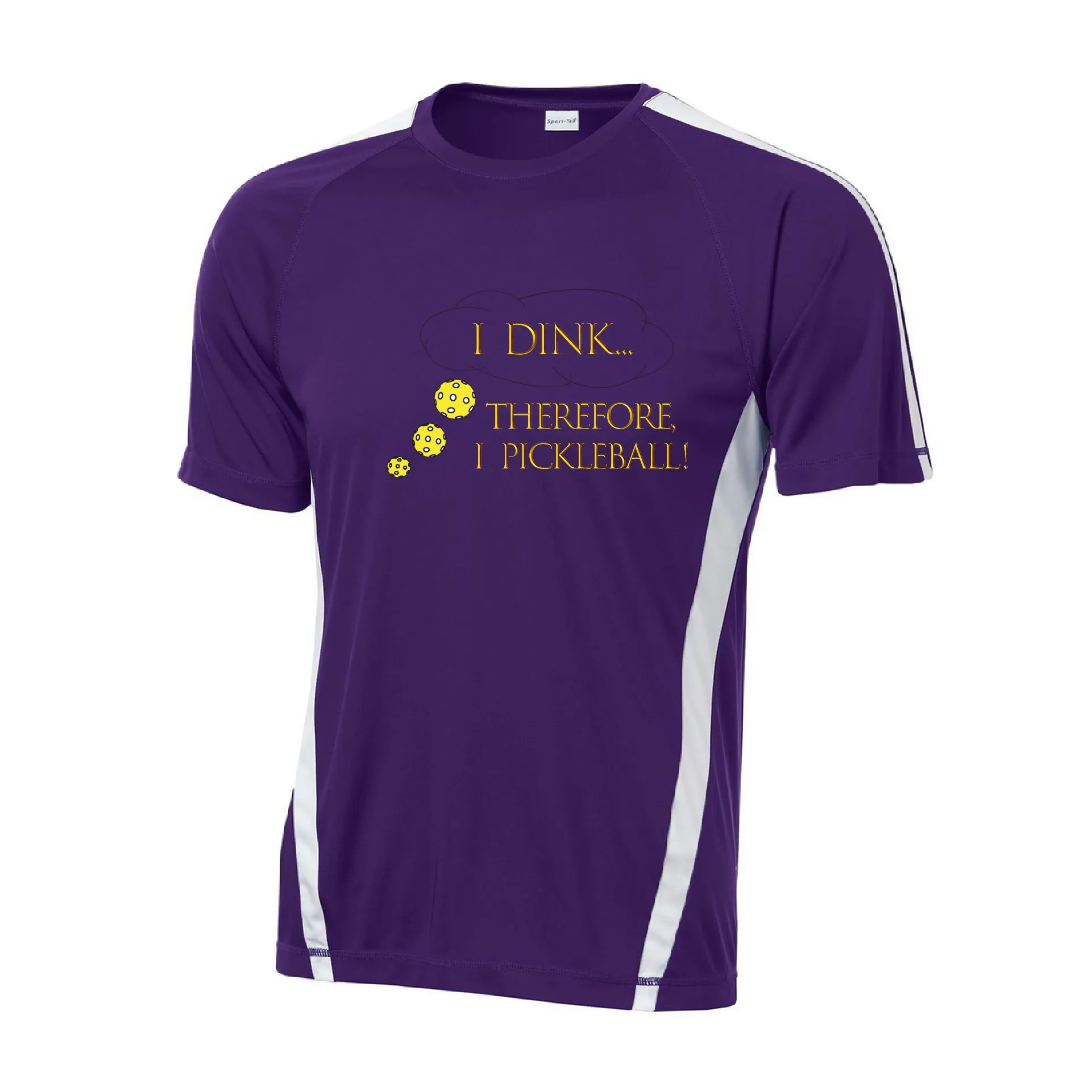 I Dink Therefore I Pickleball | Clearance Men’s Short Sleeve Pickleball Shirt | 100% Polyester