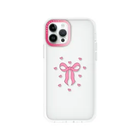 iPhone 12 Pro Pink Ribbon Heart Phone Case