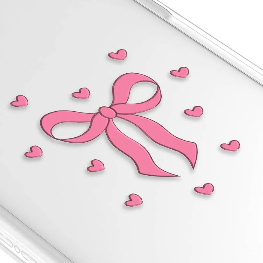 iPhone 12 Pro Pink Ribbon Heart Phone Case