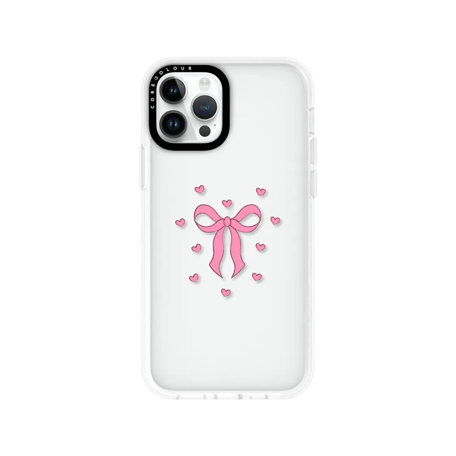 iPhone 12 Pro Pink Ribbon Heart Phone Case