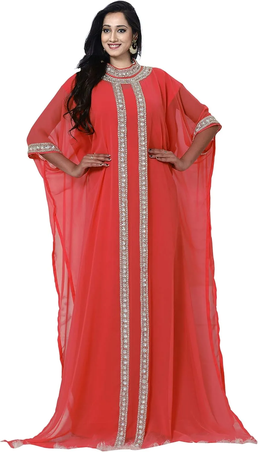 KoC Women wear Dubai Kaftan Farasha Caftan Long Maxi Party Dress Top - Free Size