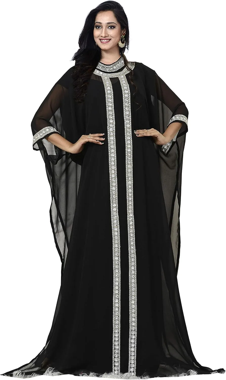 KoC Women wear Dubai Kaftan Farasha Caftan Long Maxi Party Dress Top - Free Size
