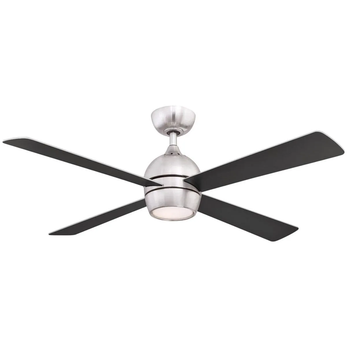 Kwad 52 Inch Brushed Nickel Modern LED Ceiling Fan with Remote