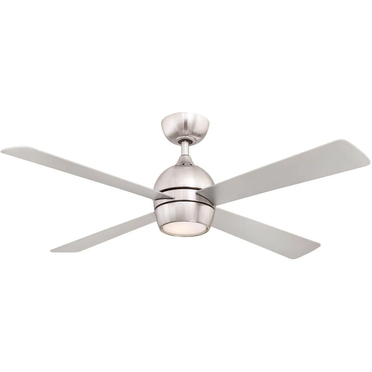 Kwad 52 Inch Brushed Nickel Modern LED Ceiling Fan with Remote