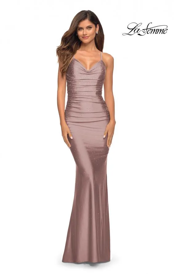 La Femme 30413 Jersey Rhinestone Gown