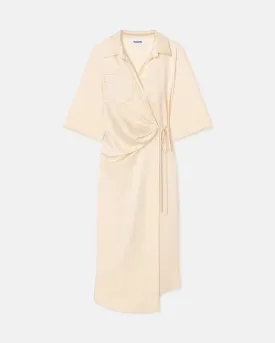 Lais - Draped Front Shirt Dress - Creme
