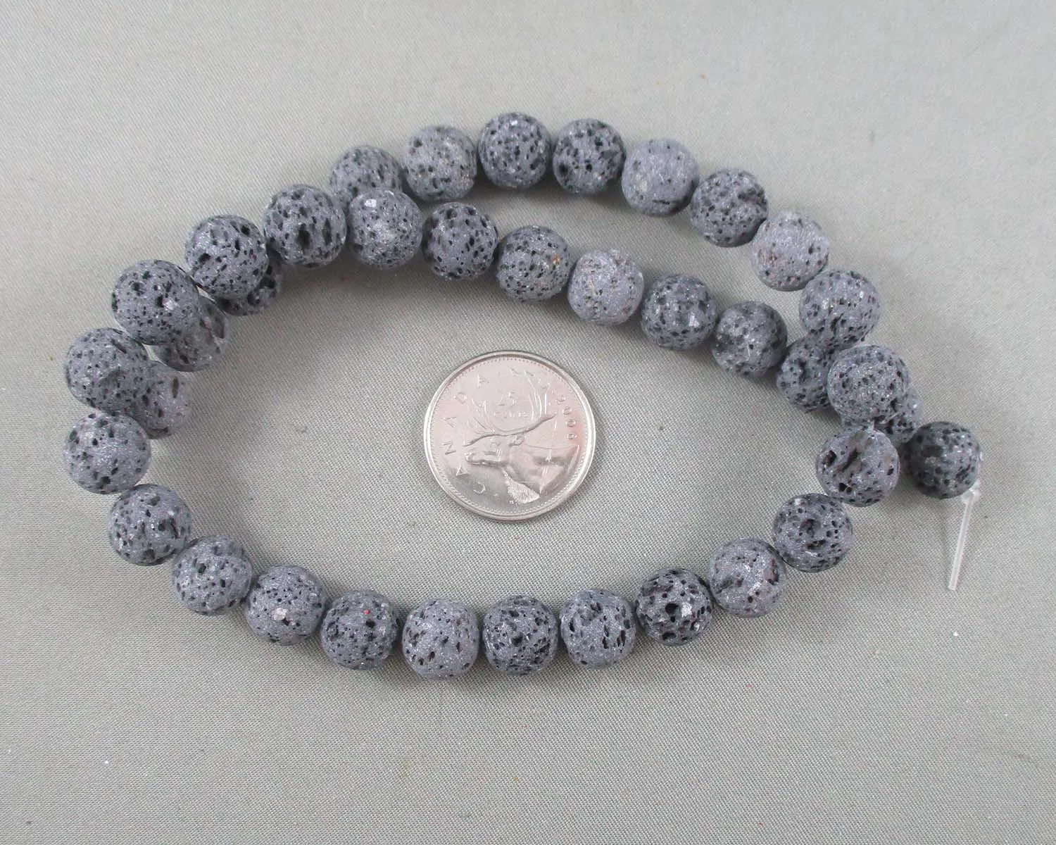 Lava Beads Round Frosted Various Sizes