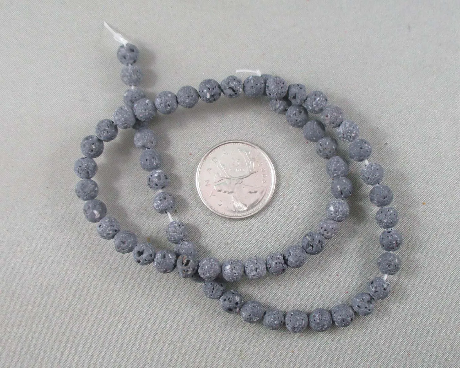Lava Beads Round Frosted Various Sizes