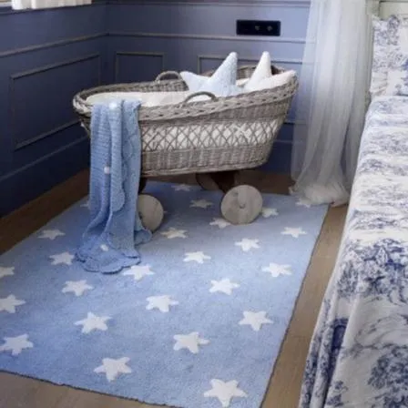 Lorena Canals Washable Rug Stars - Blue/White