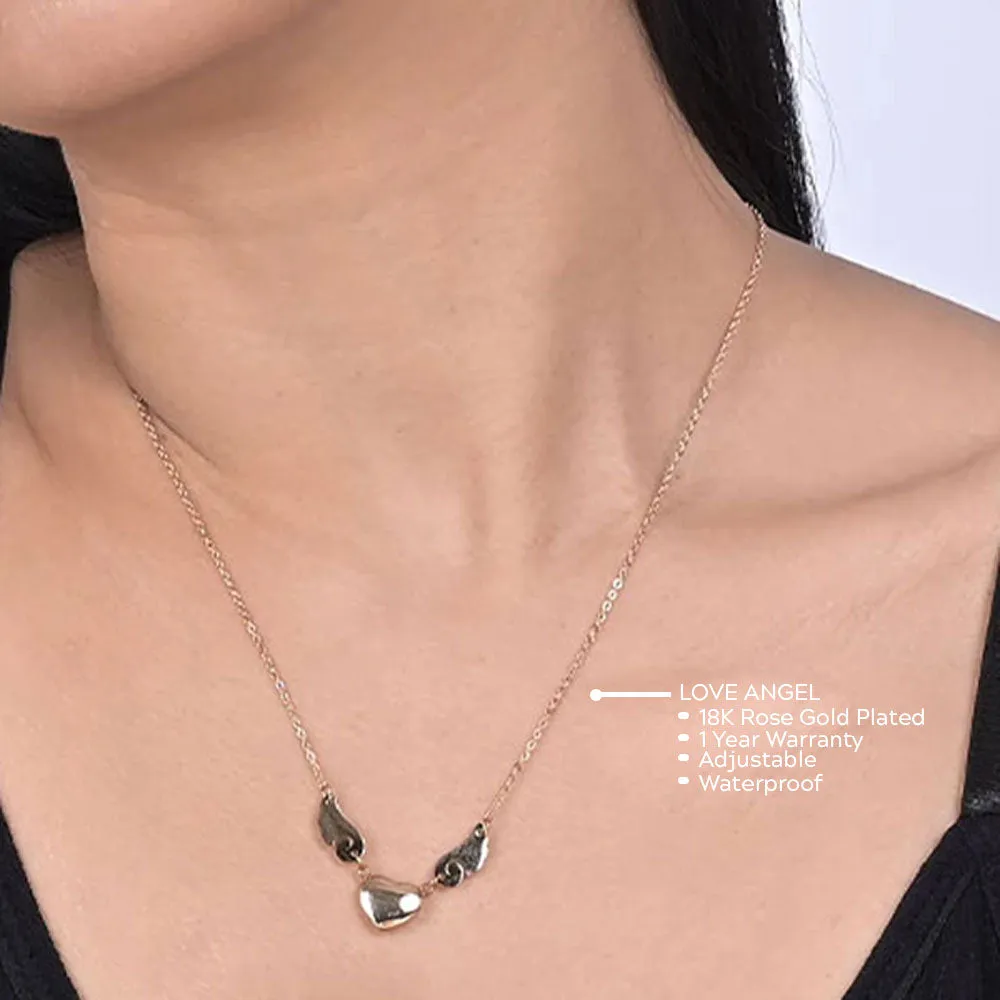 Love Angel Necklace | 18k Rose Gold Plated