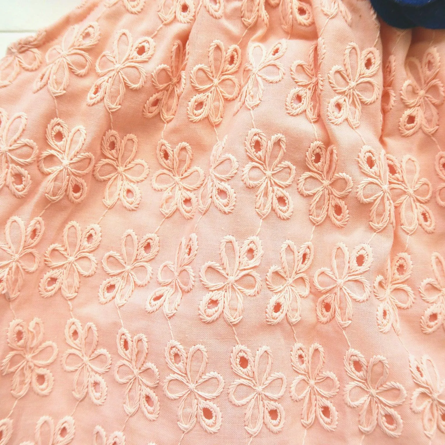 Magnolia Dress in Peach Eyelet