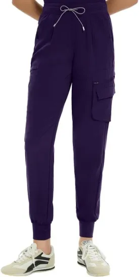 Medical Scrub Pants for Women  Mid Rise Jogger Pants with Yoga Waistband, 4-Way Stretch, Anti-Wrinkle & 8 Pockets