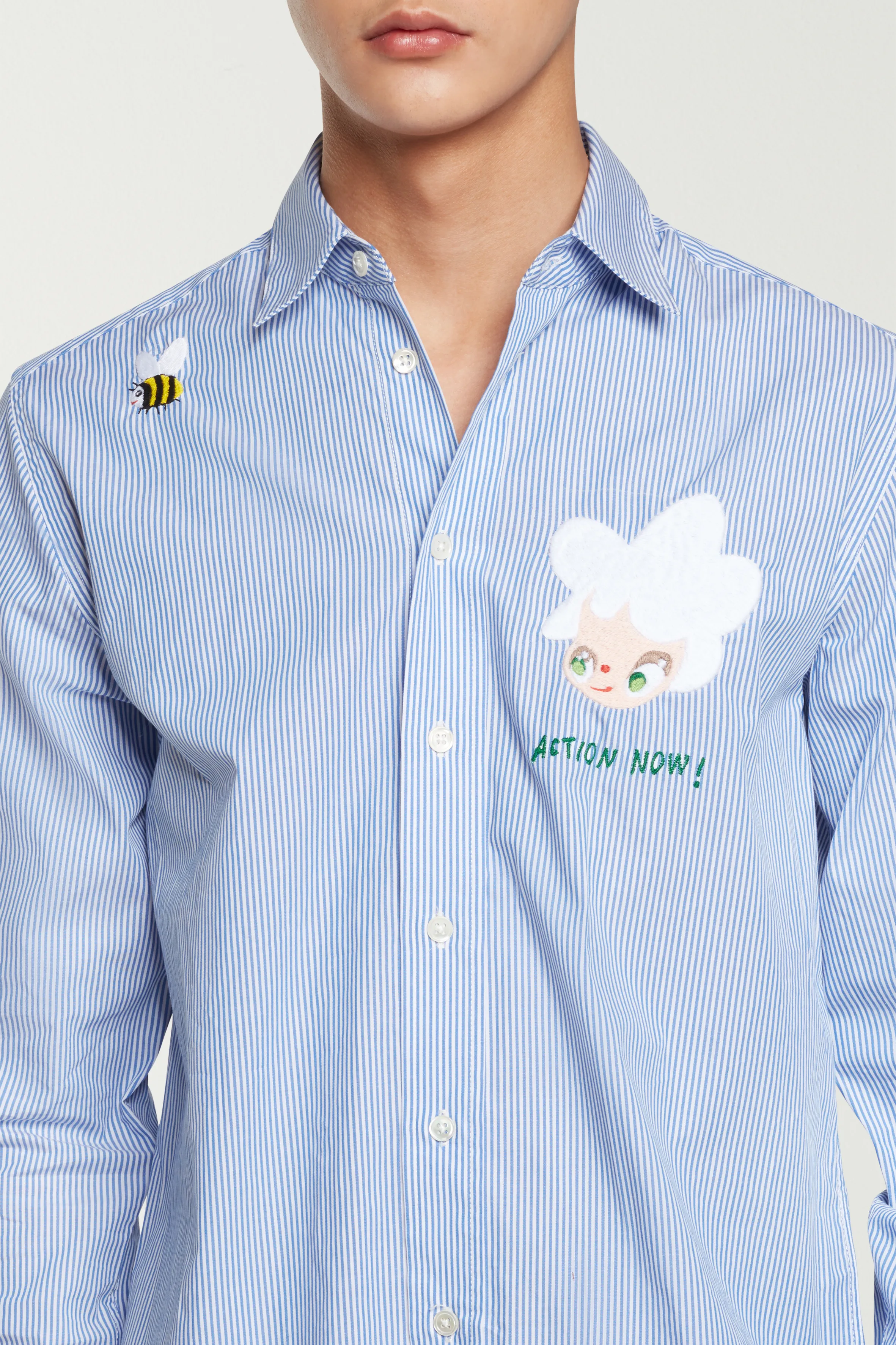 Mira Mikati x Javier Calleja Embroidered Classic Stripe Shirt