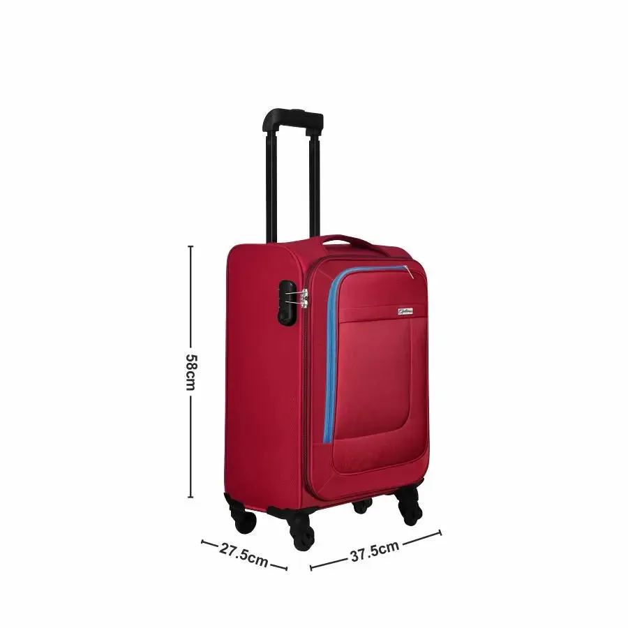 OPTIMA Prion Softside Expandable Roller Luggage (20 Inch, RED)