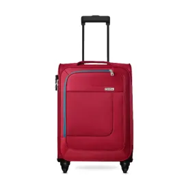 OPTIMA Prion Softside Expandable Roller Luggage (20 Inch, RED)
